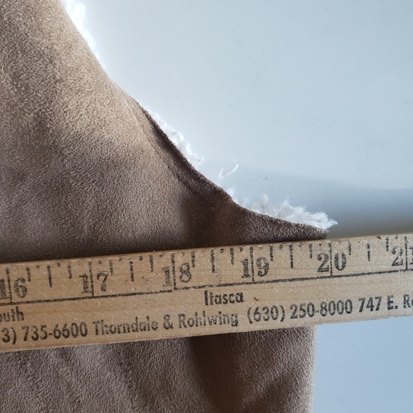 Caslon Vest Womens M Brown Sherpa Vegan Suede Open Front - Picture 5 of 6
